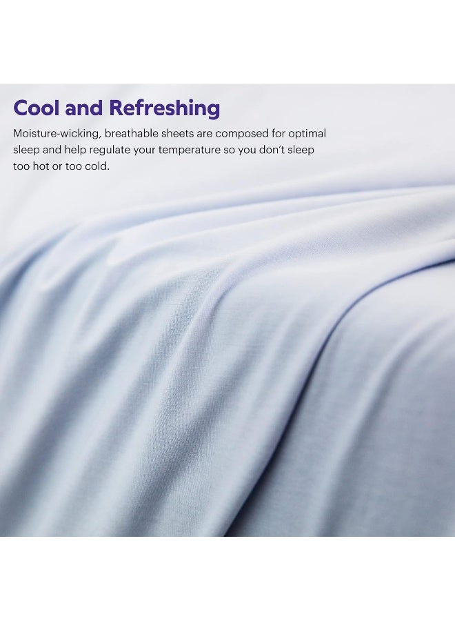 Purple Grey SoftStretch Sheets, Full, Mattress Sheets, Bamboo Sheets, Moisture-Wicking, Stormy Grey - Image 4